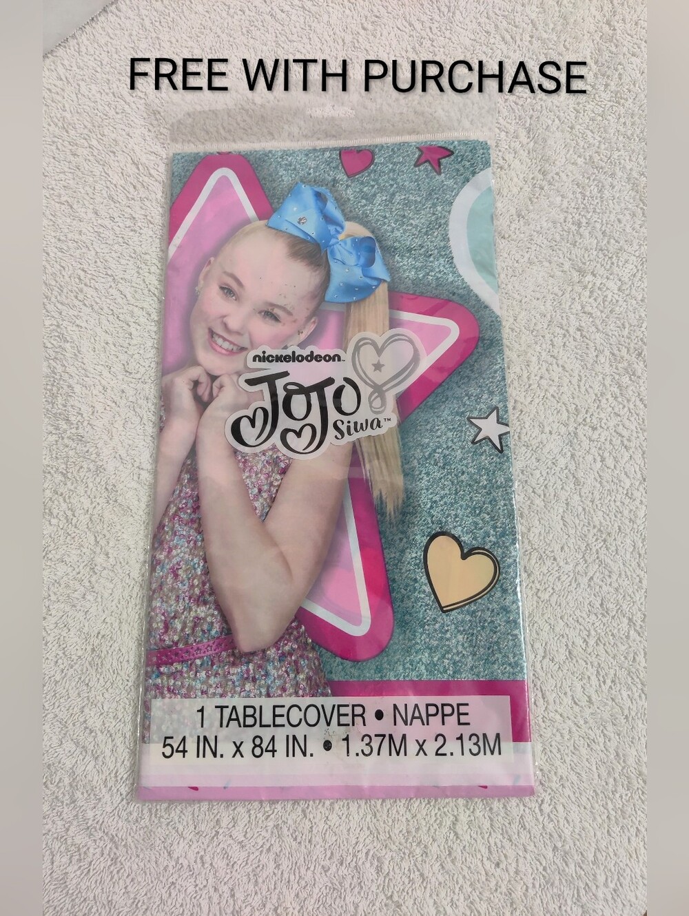 JoJo Siwa Blue Bow Plastic Tablecloth